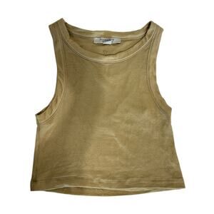 Allsaints Rine‎ cropped tank in pale olive green size 0